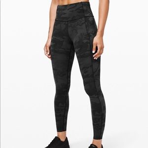 Lululemon Fast and Free 25” camo leggings